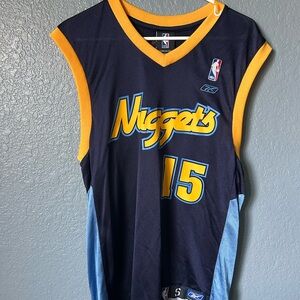 NBA Navy and Gold V‑Neck Nuggets 15 Basketball Jersey
